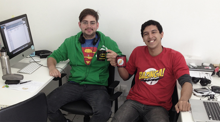 Kauê e Denner, primeiros desenvolvedores do AppTicket